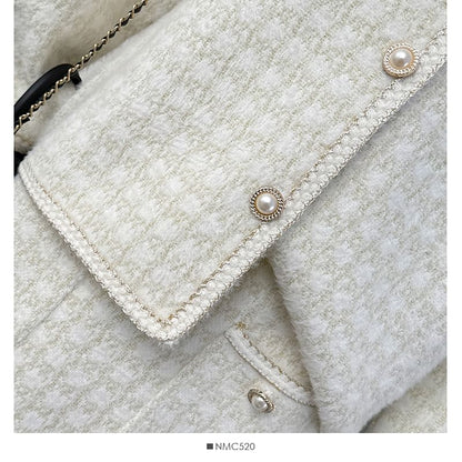 Set: Crew-Neck Tweed Jacket + Mini Skirt