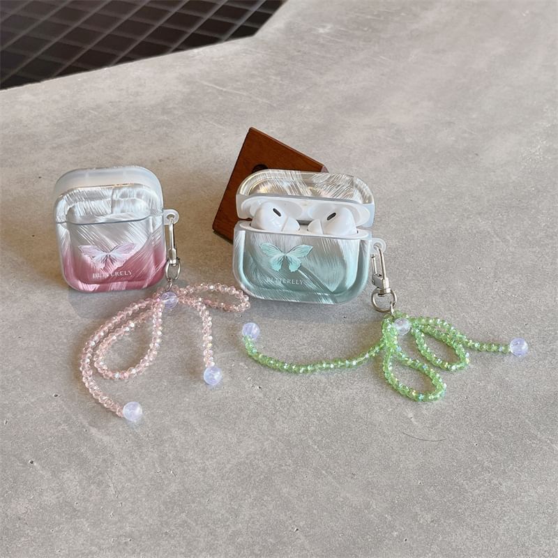 Butterfly Faux Crystal Bow Charm AirPods / Pro Earphone Case Skin