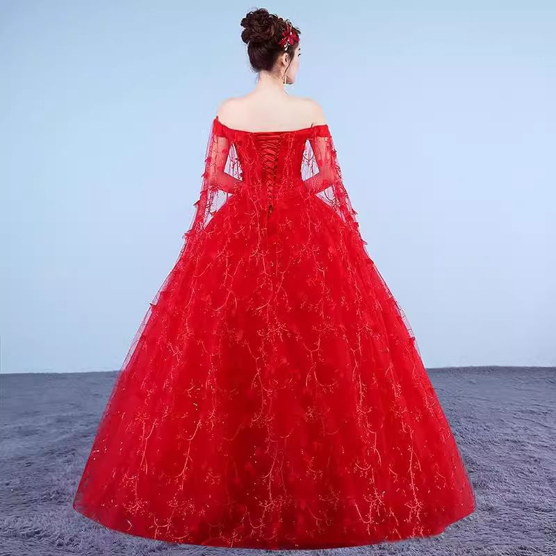 Ball Sequin Off-Shoulder Gown Floral