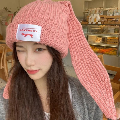 Rabbit Ear Ribbed Beanie