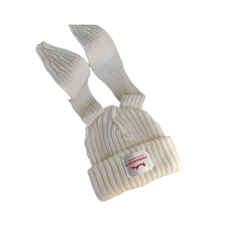 Rabbit Ear Ribbed Beanie