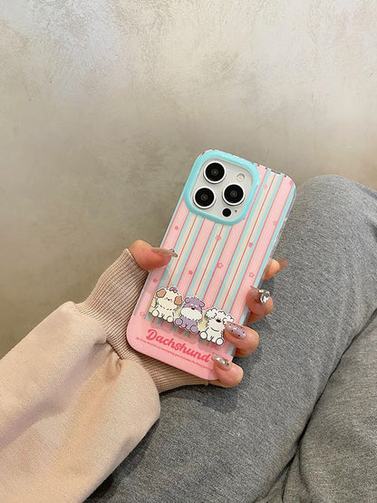 Striped Stand Case Set Dog Phone /
