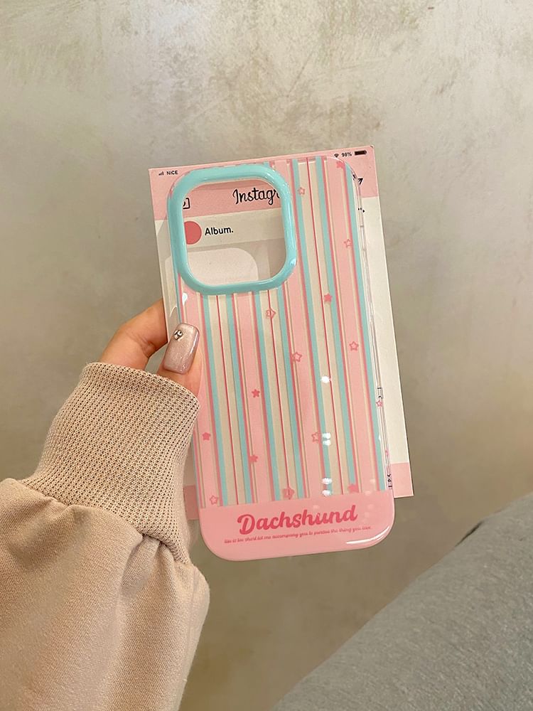 Striped Stand Case Set Dog Phone /
