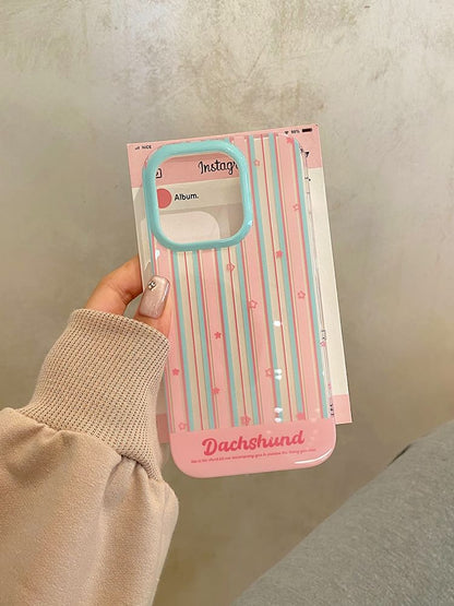 Striped Stand Case Set Dog Phone /