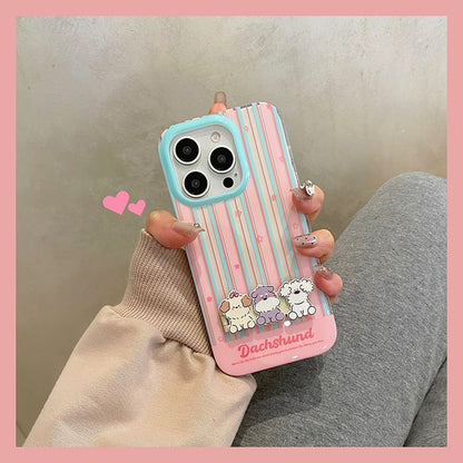 Striped Stand Case Set Dog Phone /