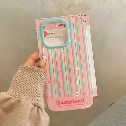 Striped Stand Case Set Dog Phone /