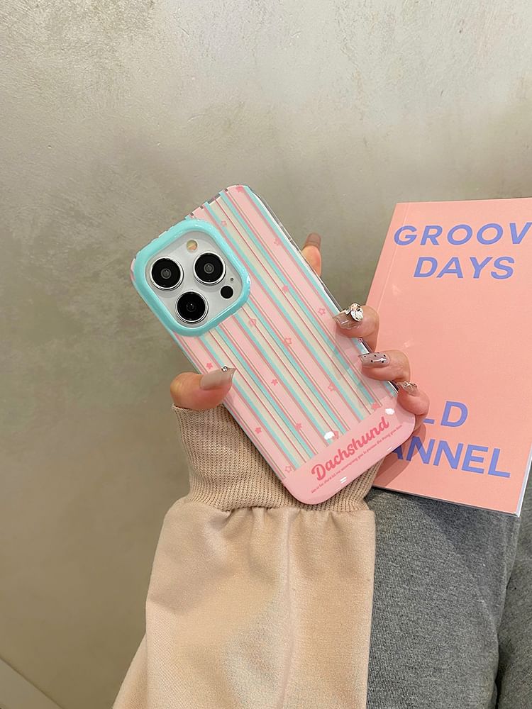 Striped Stand Case Set Dog Phone /