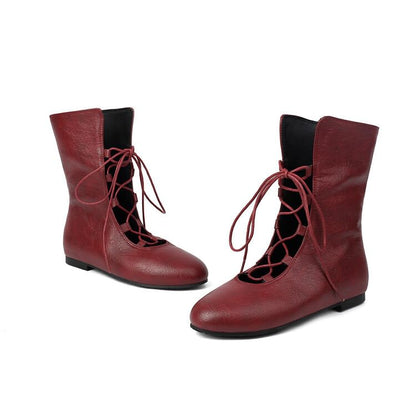 Lace-Up Short Boots