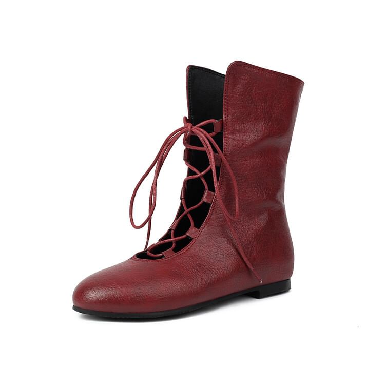 Lace-Up Short Boots