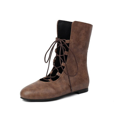 Lace-Up Short Boots
