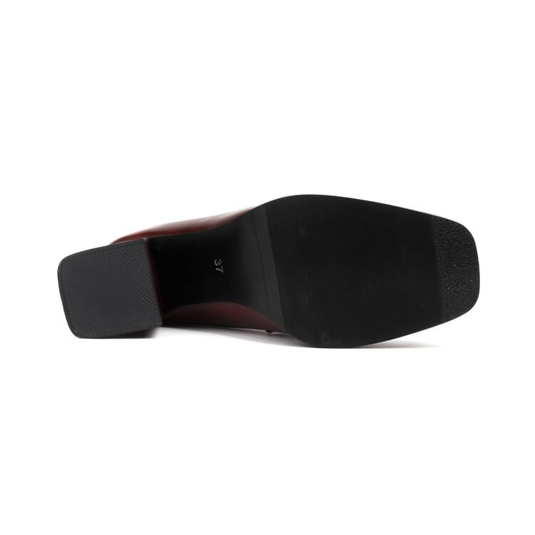 Faux Leather Chunky Heel Penny Loafers