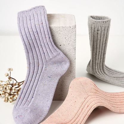 Melange Ribbed Short Socks