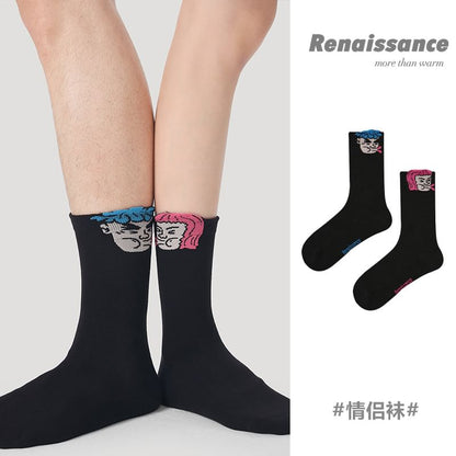 Couple Matching Cartoon Patterned Short Socks