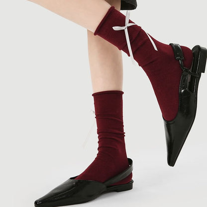 Plain Bow Socks