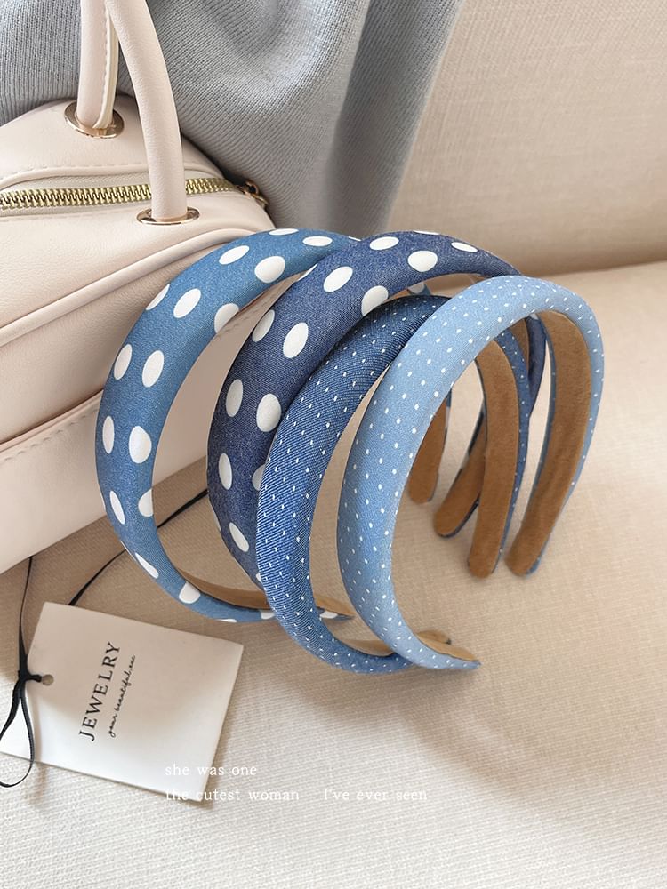 Dotted Denim Headband