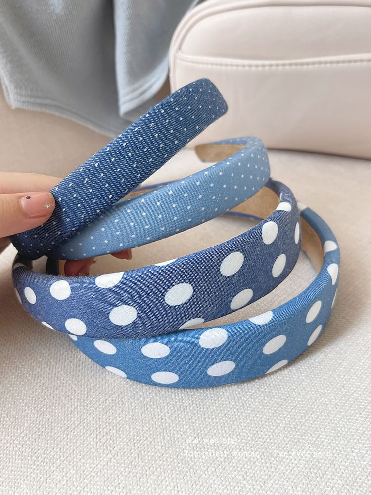 Dotted Denim Headband