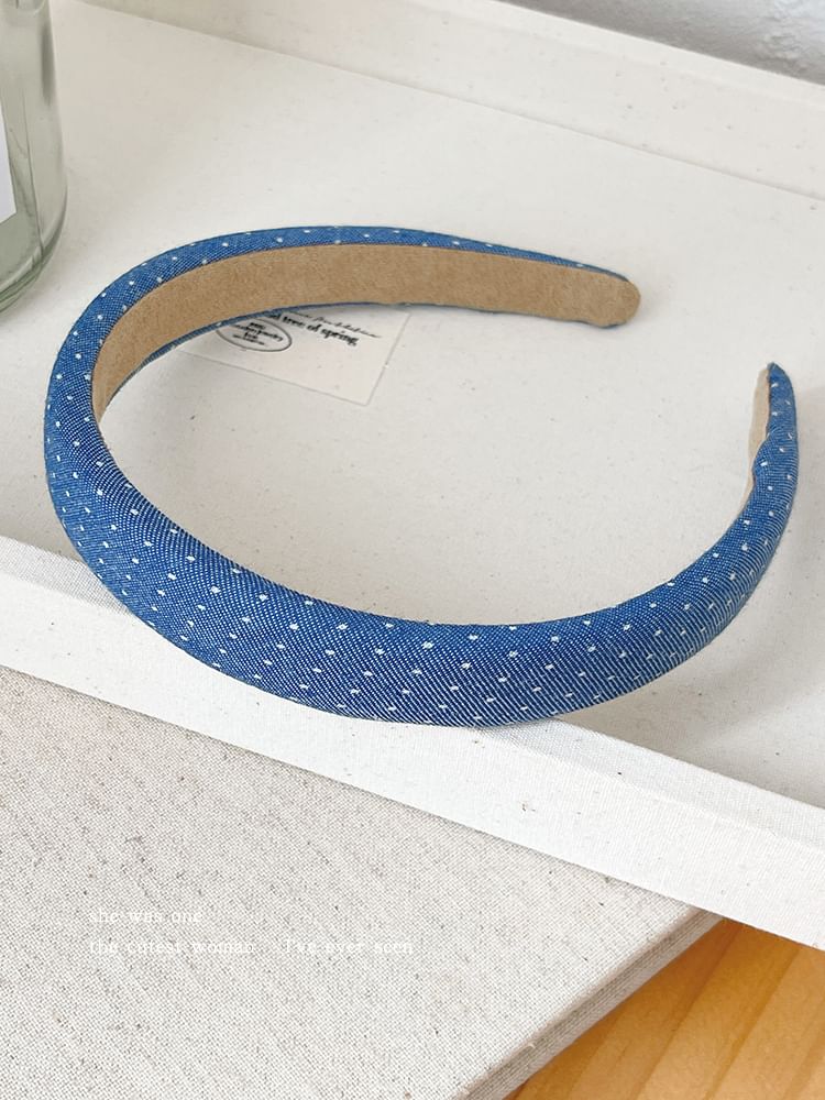 Dotted Denim Headband