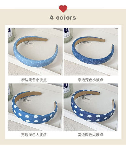 Dotted Denim Headband