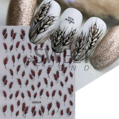 Wheat Nail Art Stickers (Various Designs)