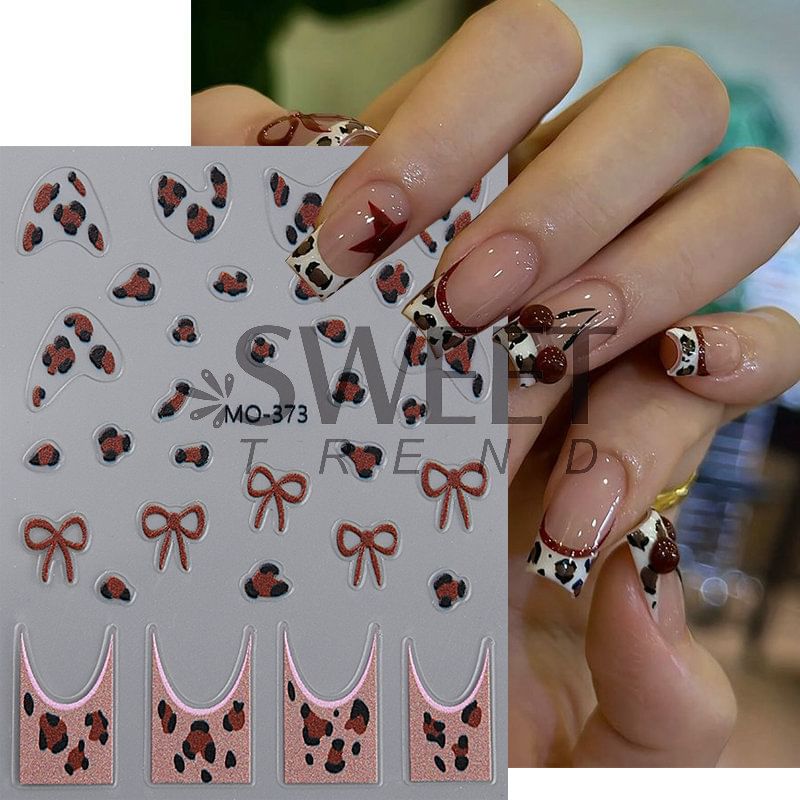 Leopard Print Nail Art Stickers (Various Designs)