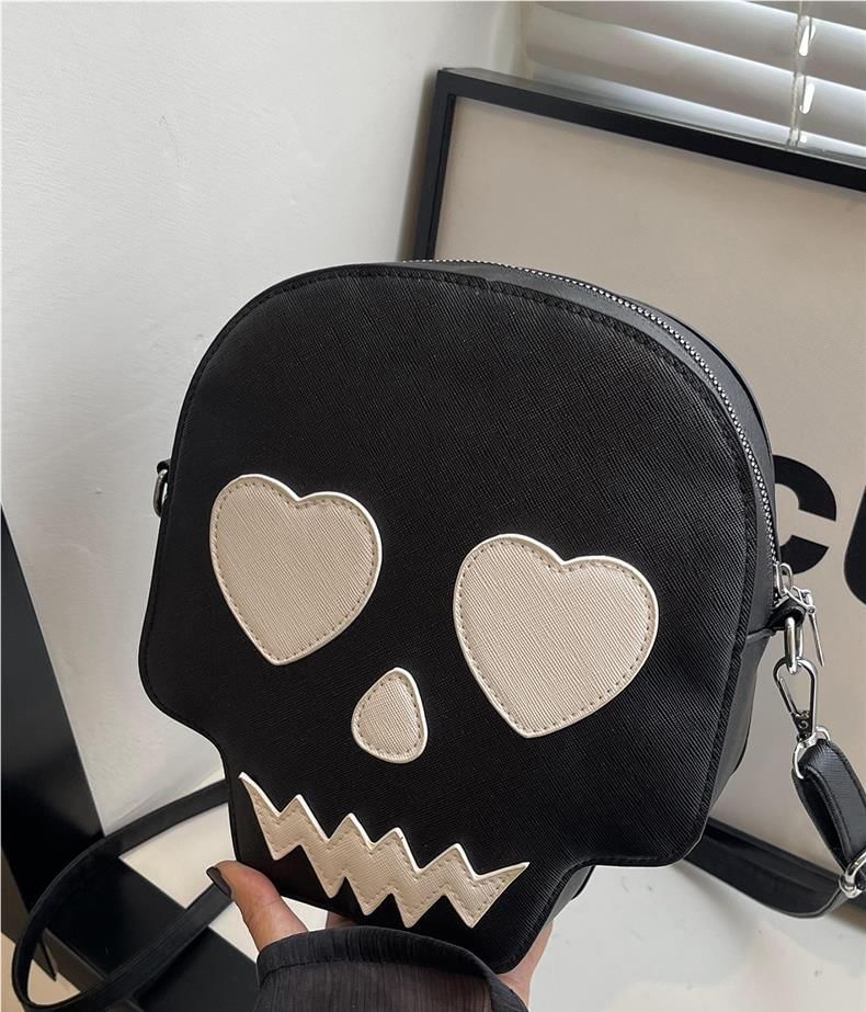 Faux Leather Skull Crossbody Bag