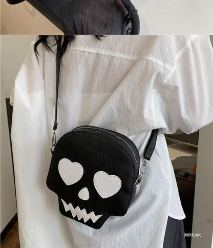 Faux Leather Skull Crossbody Bag