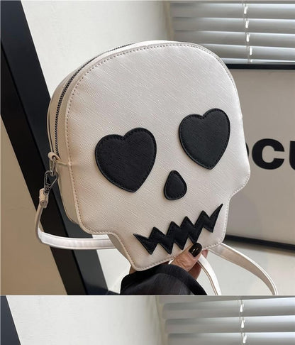 Faux Leather Skull Crossbody Bag