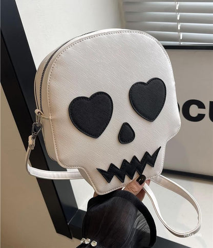 Faux Leather Skull Crossbody Bag
