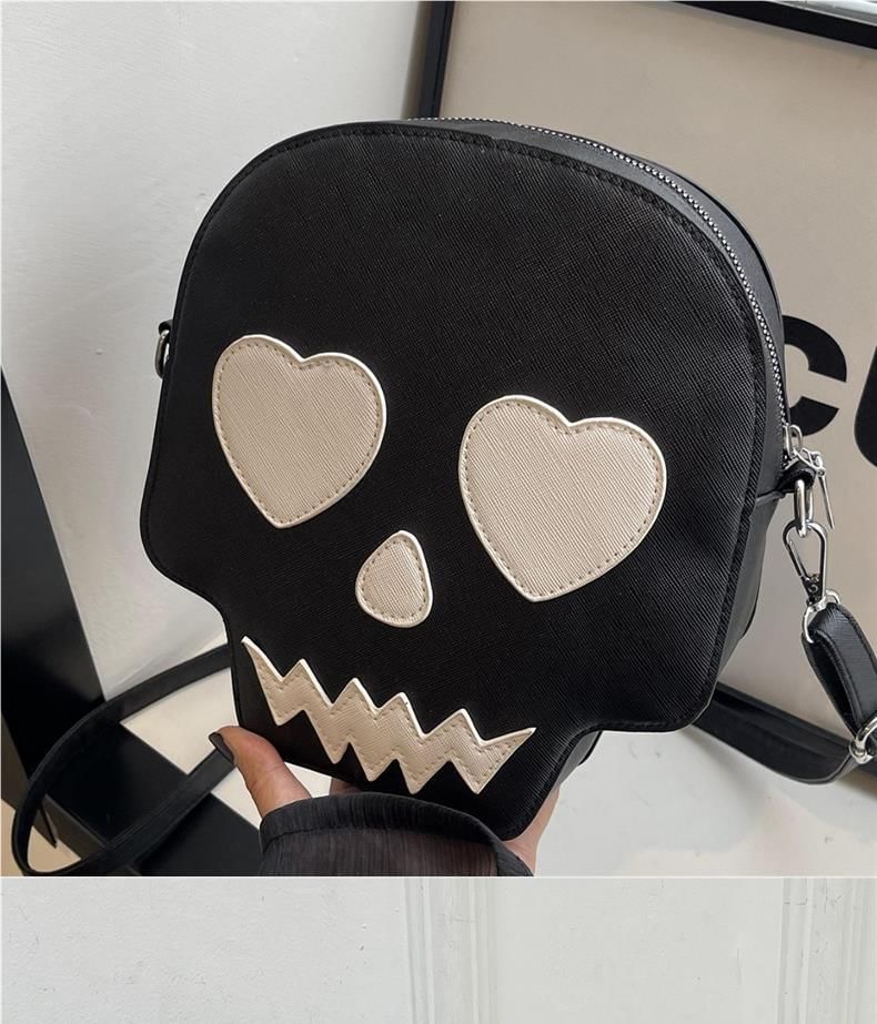 Faux Leather Skull Crossbody Bag