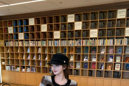 Crew Neck Plaid Bow Accent Contrast Trim Button-Up Crop Jacket / High Rise Mini Pencil Skirt