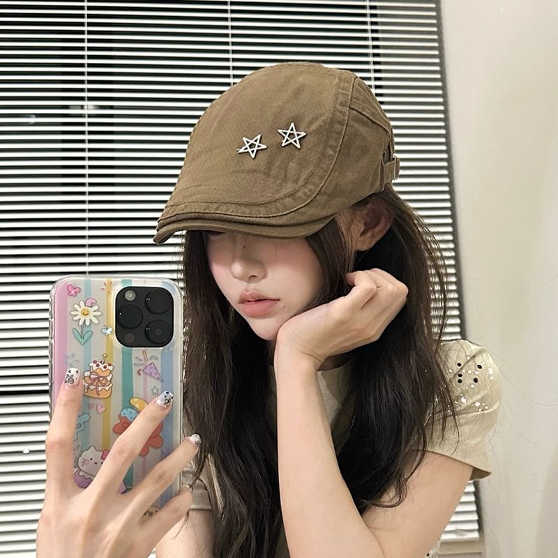 Star Studded Flat Cap