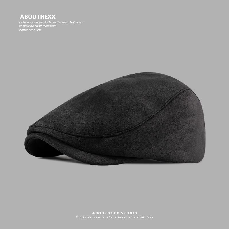 Faux Suede Flat Cap
