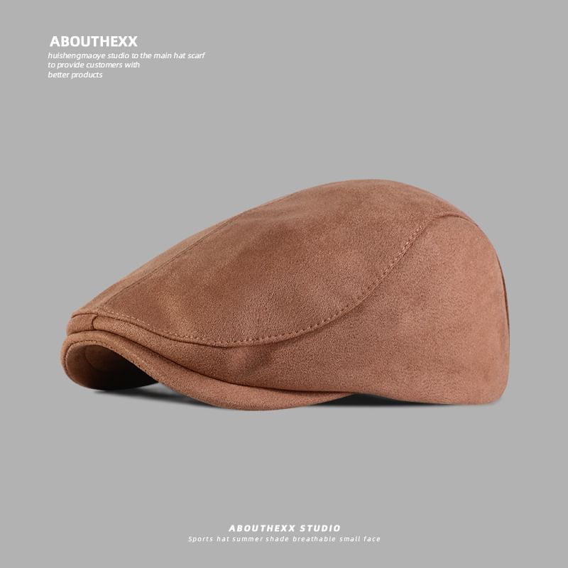 Faux Suede Flat Cap