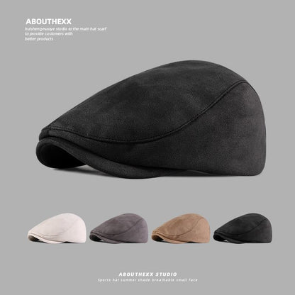 Faux Suede Flat Cap