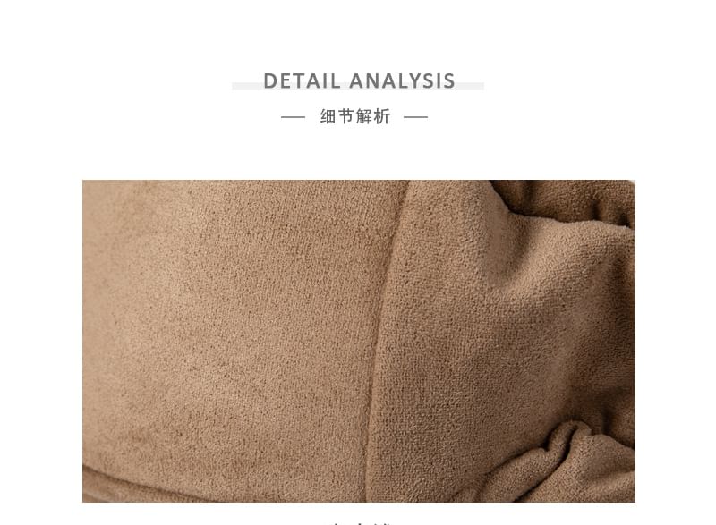 Faux Suede Plain Zip Shoulder Bag