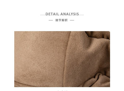 Faux Suede Plain Zip Shoulder Bag