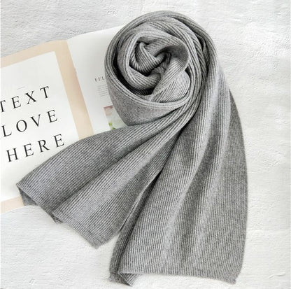 Couple Matching Plain Ribbed Scarf