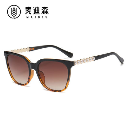Faux Pearl Square Sunglasses