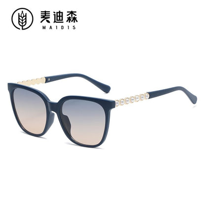 Faux Pearl Square Sunglasses