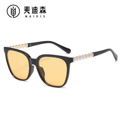 Faux Pearl Square Sunglasses