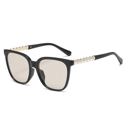 Faux Pearl Square Sunglasses