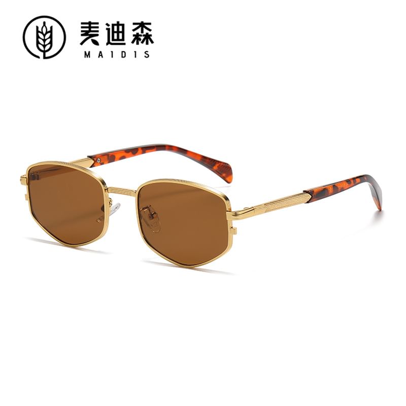Geometric Metal Frame Sunglasses
