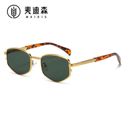 Geometric Metal Frame Sunglasses