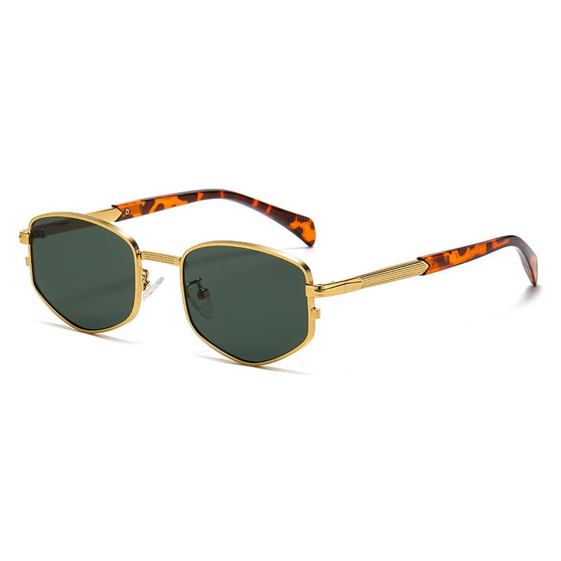 Geometric Metal Frame Sunglasses