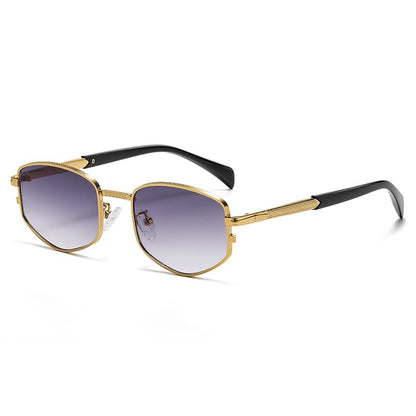 Geometric Metal Frame Sunglasses