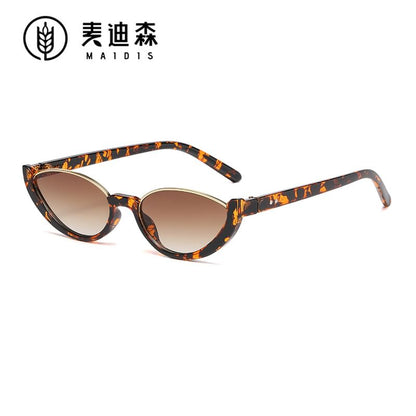 Small Oval Semi-Rimless Sunglasses