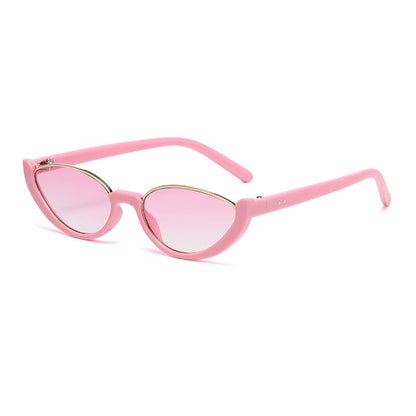 Small Oval Semi-Rimless Sunglasses