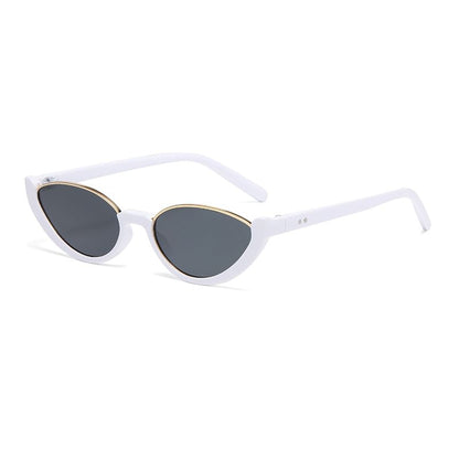 Small Oval Semi-Rimless Sunglasses