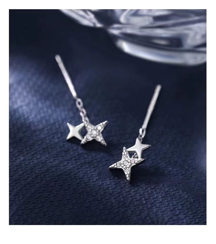 925 Sterling Silver Star Drop Earring