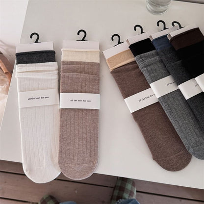 Two Tone Ribbed Socks